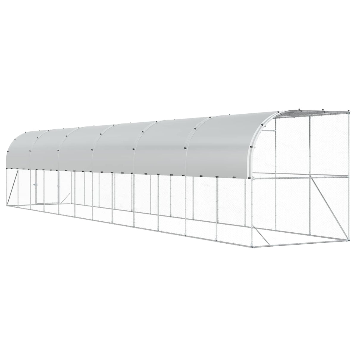 Gabbia per Polli Contro il Muro Argento 600 x 150 x 215 cm