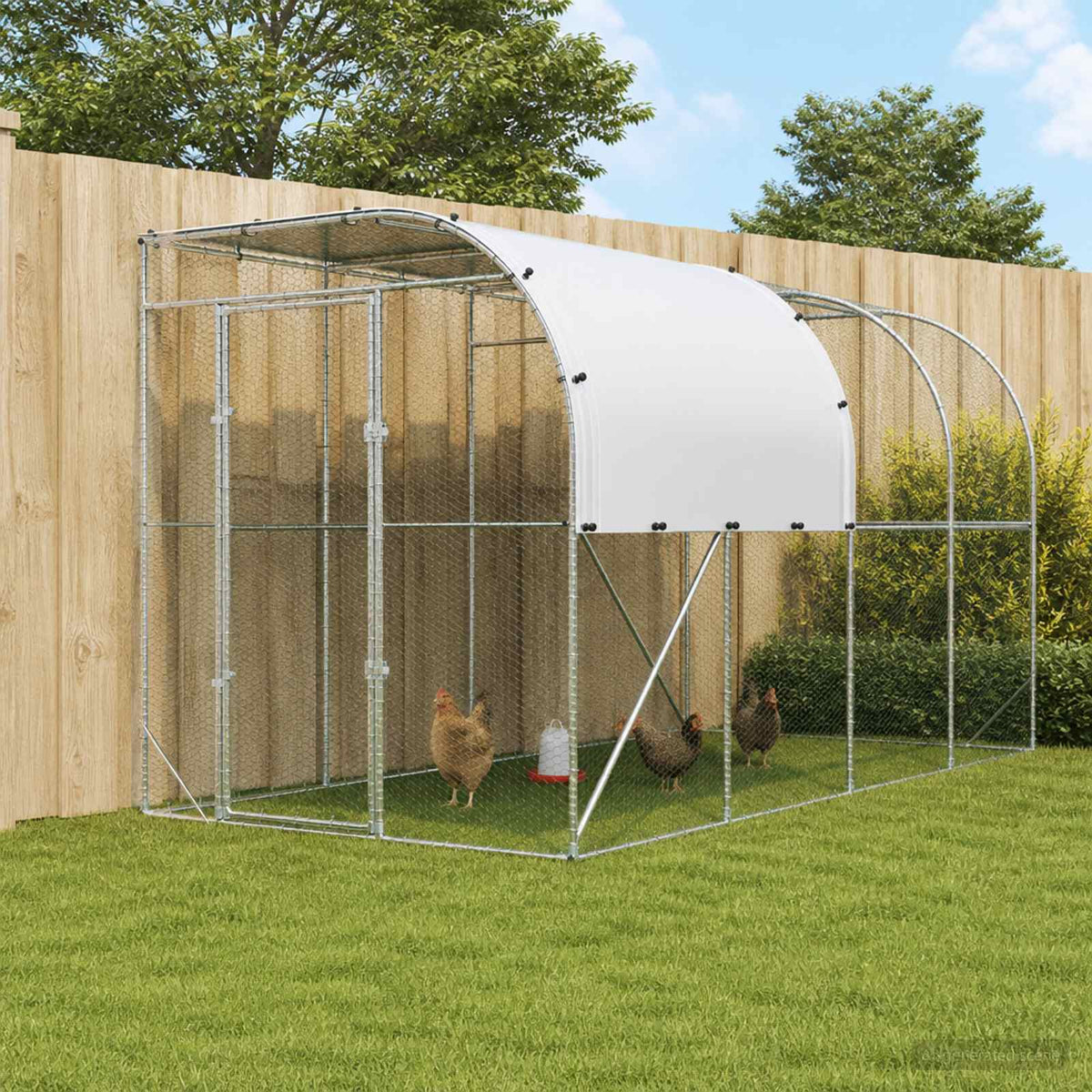 Gabbia per Polli Contro il Muro Argento 400 x 200 x 215 cm