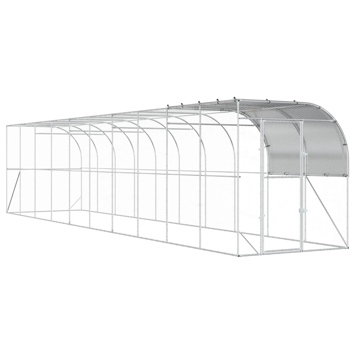 Gabbia per Polli Contro il Muro Argento 1000 x 200 x 215 cm