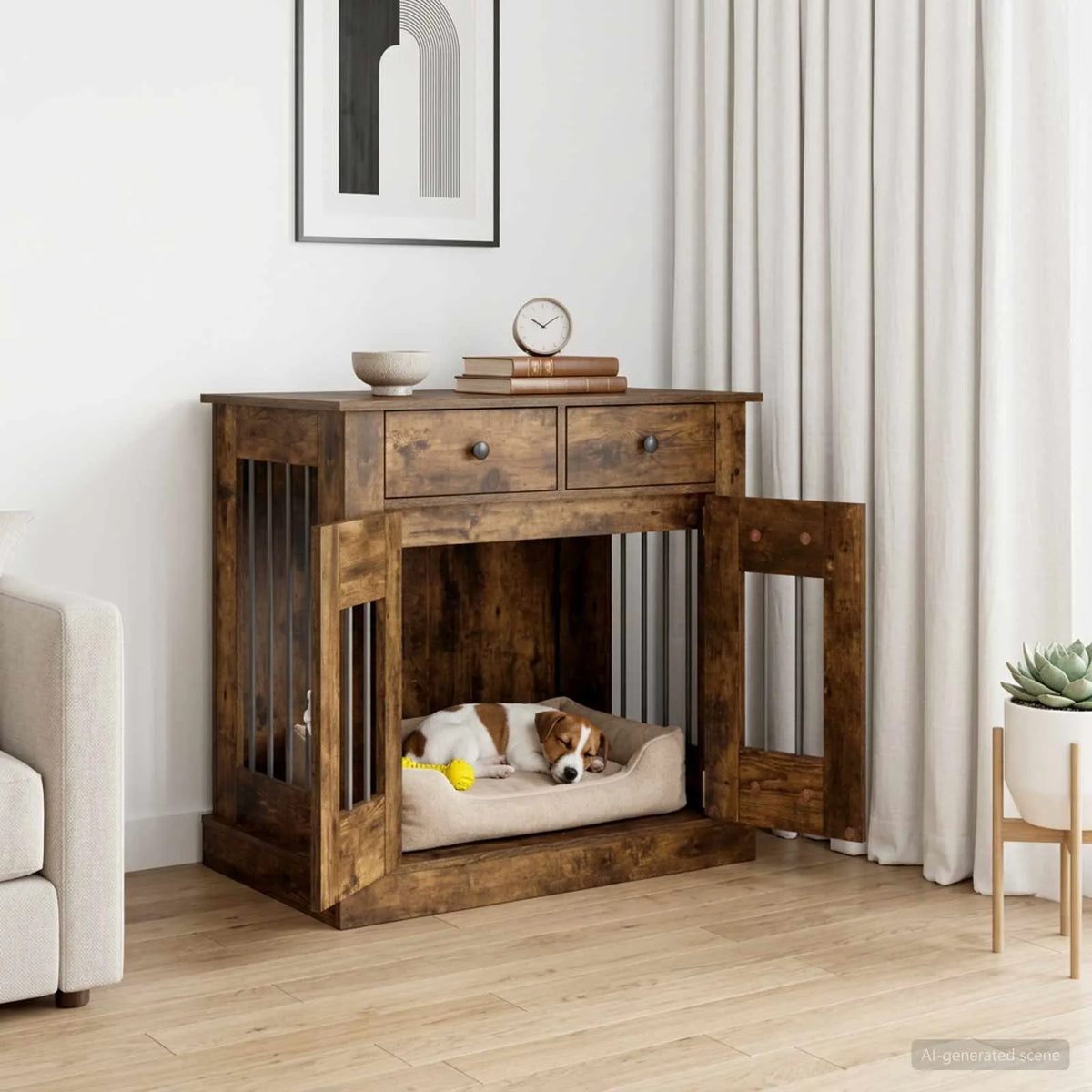 Mobile da cassa per cani 80 x 47,5 x 80 cm con cassetti