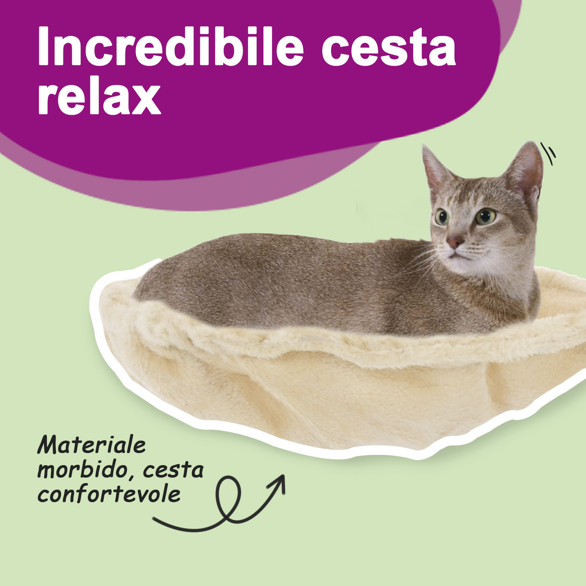Albero per Gatti con Tiragraffi in Sisal Crema 105 cm